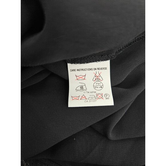 New VTG DKNY Black Shimmer Silk Skirt Womens 12 Plus Midi - Picture 5 of 6